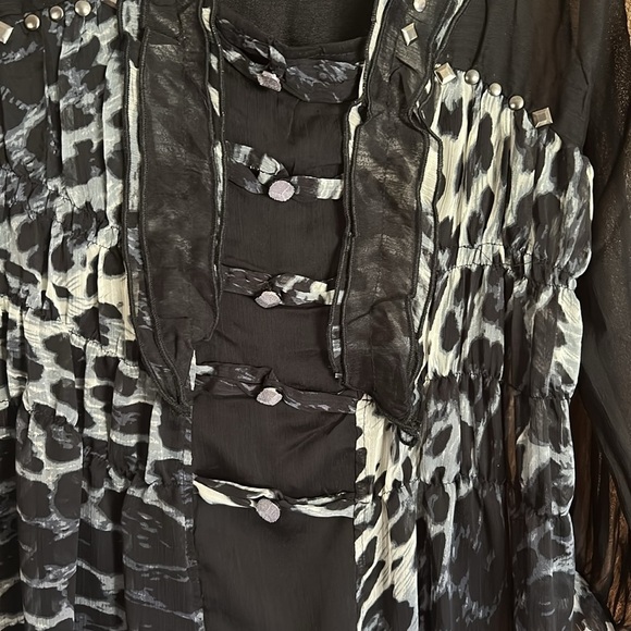 Pretty Angel Whimsygoth Animal Print Blouse – Size S – Silk Blend Y2K grunge - Picture 8 of 17